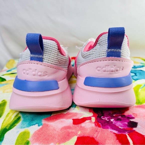 Adidas Pink, Purple & White Little Girl Sneakers Althletic Shoes size 7 - Picture 6 of 10